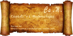 Csatári Modesztusz névjegykártya
